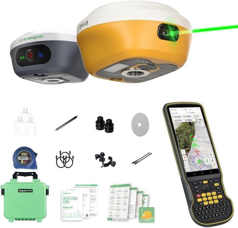 L1-Laser GNSS RTK معدات المسح مع IMU ROVER & BASE ، GPS RTK مع قياس ليزر متكامل ، جامع مستقبل GNSS مع البرمجيات ، دقة 1 سم | 15km UHF | مزدوج 60 درجة المسح الإمالة in Kuwait
