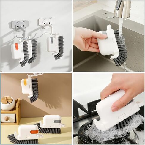 Ciieeo 3-in-1 Detachable Window Cleaning Brush Small Groove Brush for Household Window Track and Kitchen Oil Slot Cleaning Gray in Kuwait