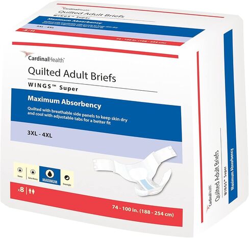 Wings Adult Briefs - XX-Large Bariatric Adult Diapers - 60" - 69" - - Case of 48 in Saudi Arabia