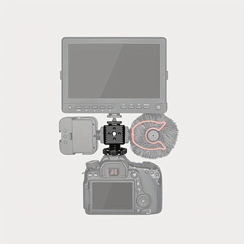 Heavy-Duty Triple Cold Shoe Mount Adapter with 1/4" Arri Hole - Camera Cage Base, Compatible with DSLR, Mirrorless, Professional Video Cameras - No Battery Needed in Saudi Arabia
