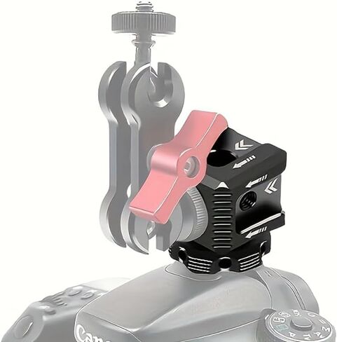 Heavy-Duty Triple Cold Shoe Mount Adapter with 1/4" Arri Hole - Camera Cage Base, Compatible with DSLR, Mirrorless, Professional Video Cameras - No Battery Needed in Saudi Arabia
