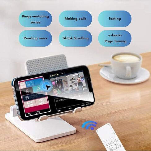 Cheerdots CheerTok Air2، جهاز تحكم بلوتوث مع مؤشر على الشاشة للتحكم الدقيق، جهاز تحكم لاسلكي لهواتف Andorid/iOS والأجهزة اللوحية والكمبيوتر (أسود) in Kuwait