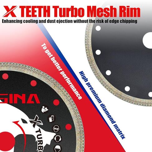 شفرات منشار ماسية مقاس 7 بوصات لمطحنة الزوايا، شفرة قطع بلاط X-Turbo للقطع الجاف والرطب، قطع سريع وسلس للرخام الجرانيت الخرساني المرمر قطعة واحدة in Kuwait