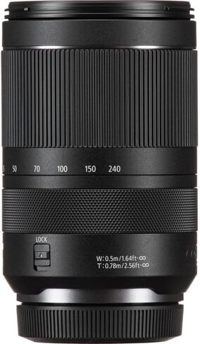 عدسة كانون RF 24-240mm f/4-6.3 IS USM | تكبير/تصغير فائق الكل في واحد مع تثبيت الصورة ونطاق تكبير عريض 10x وتركيز تلقائي USM سريع | مثالية للسفر والتصوير الفوتوغرافي اليومي (3684C002) + محول EF-EOS R + المزيد in Kuwait