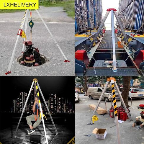 Confined Space Tripod with Winch Safety Device for Fall Protection Ideal for Lifting & Rescue in Deep Wells Trenches & Aerial Work 1200lb Capacity 98ft Height in Saudi Arabia