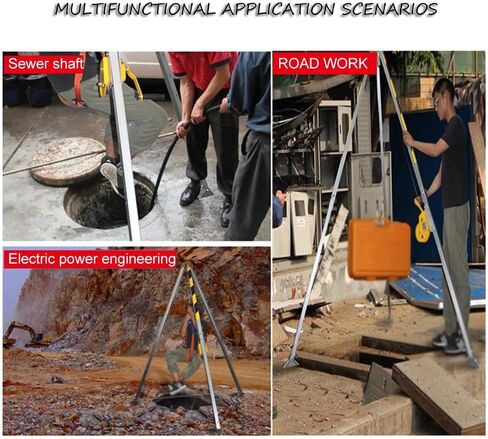 Confined Space Tripod with Winch Safety Device for Fall Protection Ideal for Lifting & Rescue in Deep Wells Trenches & Aerial Work 1200lb Capacity 98ft Height in Saudi Arabia