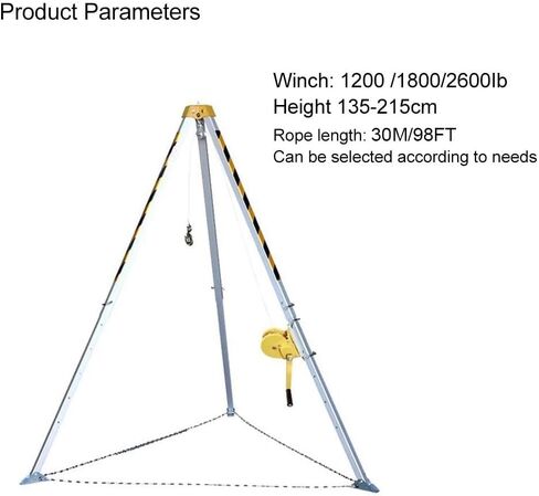 Confined Space Tripod with Winch Safety Device for Fall Protection Ideal for Lifting & Rescue in Deep Wells Trenches & Aerial Work 1200lb Capacity 98ft Height in Saudi Arabia