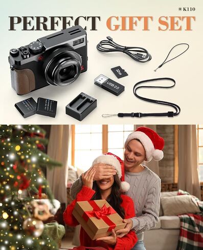 5K 64MP Digital Camera for Photography & YouTube Vlogging - 18X Zoom UHD Autofocus Video Camera with 3" 180° Flip Screen, 64GB TF Card & 2 Batteries - Compact Travel in Saudi Arabia