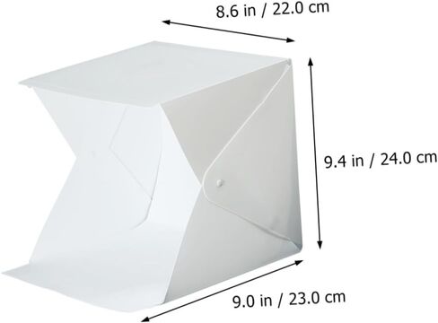 Homoyoyo 20cm Mini Folding Photo Light Box Tent with Dual LED Strips, Portable Soft Light Photography Studio with 2 Colored Backdrops for Indoor Product and Jewelry Shooting in Saudi Arabia