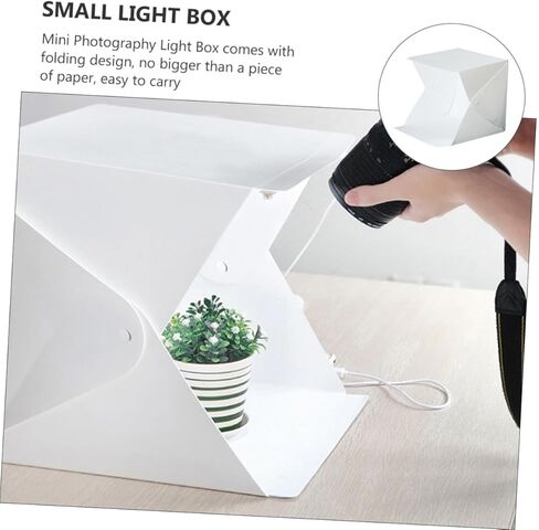 Homoyoyo 20cm Mini Folding Photo Light Box Tent with Dual LED Strips, Portable Soft Light Photography Studio with 2 Colored Backdrops for Indoor Product and Jewelry Shooting in Saudi Arabia