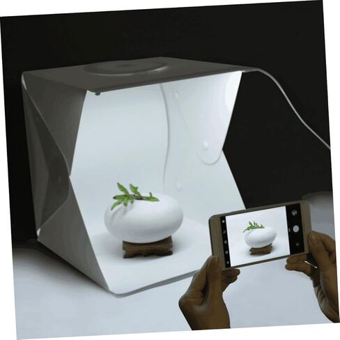 طقم صندوق إضاءة LED صغير محمول للصور مقاس 30 سم مع إضاءة ناعمة منتشرة، وشرائط LED مزدوجة، وخلفيات باللونين الأسود والأبيض، وخيمة إضاءة للتصوير الفوتوغرافي لتصوير المنتج واستخدام الاستوديو in Kuwait