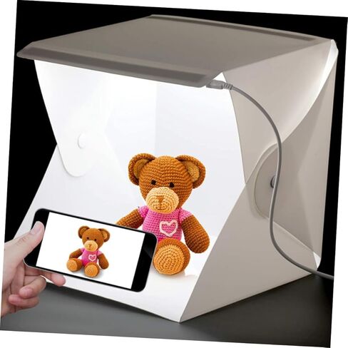 طقم صندوق إضاءة LED صغير محمول للصور مقاس 30 سم مع إضاءة ناعمة منتشرة، وشرائط LED مزدوجة، وخلفيات باللونين الأسود والأبيض، وخيمة إضاءة للتصوير الفوتوغرافي لتصوير المنتج واستخدام الاستوديو in Kuwait