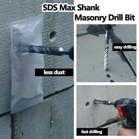 1 inch x 8.4 inch x 13.4 inch SDS Max Rotary Hammer Drill Bit, 26 x 340mm Carbide Tip Masonry Drill Bit for Masonry, Brick, Stone, Concrete (1 inch x 13.4 inch (26 x 340mm)) in Saudi Arabia