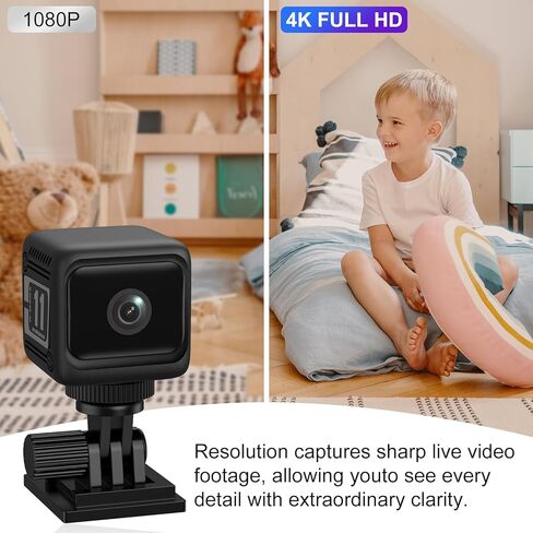كاميرا أمان 4K HD للاستخدام المنزلي، كاميرا داخلية لاسلكية مع رؤية ليلية، كشف الحركة والتنبيهات في الوقت الحقيقي، التحكم في التطبيقات، كاميرات داخلية واي فاي للمنزل/المكتب/الحيوانات الأليفة/المسنين/مراقبة الأطفال in Kuwait