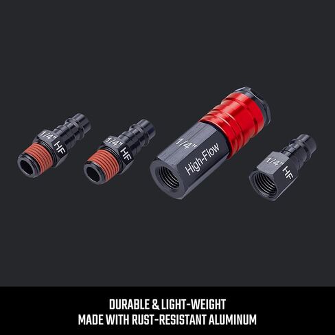طقم تركيبات عالية التدفق من 4 قطع من CRAFTSMAN، ألومنيوم، خيوط NPT مقاس 1/4 بوصة in Saudi Arabia