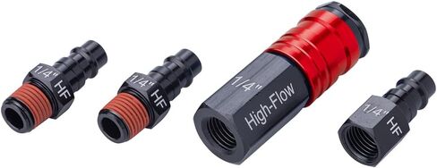 طقم تركيبات عالية التدفق من 4 قطع من CRAFTSMAN، ألومنيوم، خيوط NPT مقاس 1/4 بوصة in Saudi Arabia