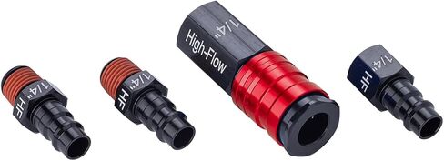 طقم تركيبات عالية التدفق من 4 قطع من CRAFTSMAN، ألومنيوم، خيوط NPT مقاس 1/4 بوصة in Saudi Arabia