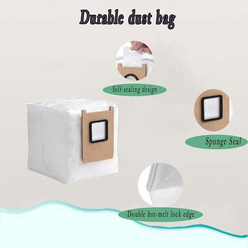 10 pack Replacement Dust Bags For eufy E25/E28 Robot Vacuum Cleaner Accessories kit 3L Leak Proof Dust Bags in Saudi Arabia