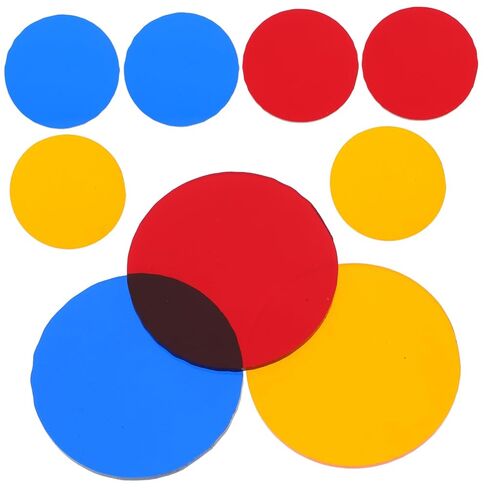 Luxshiny 2 مجموعات لوحات تصفية الإضاءة صفائح فيلم مستديرة تراكب المواد الهلامية تعليم البصريات 9 قطعة * 2 لون عشوائي in Saudi Arabia