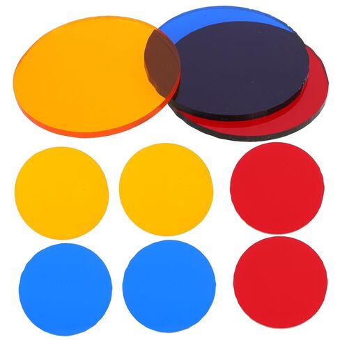 Luxshiny 2 مجموعات لوحات تصفية الإضاءة صفائح فيلم مستديرة تراكب المواد الهلامية تعليم البصريات 9 قطعة * 2 لون عشوائي in Saudi Arabia