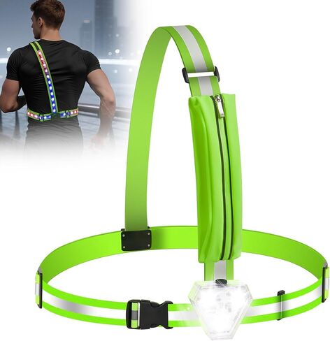 ZACRO LED سترة عاكسة مع مصباح الصدر 500LM ، 5 ألوان RGB عالية الوضوح وضيق الإضاءة رفع الجري في الفتيل IPX4 السلامة الجري للركض للكلاب ، وركوب الدراجات ، قابلة للتعديل للرجال نساء الأطفال in Kuwait
