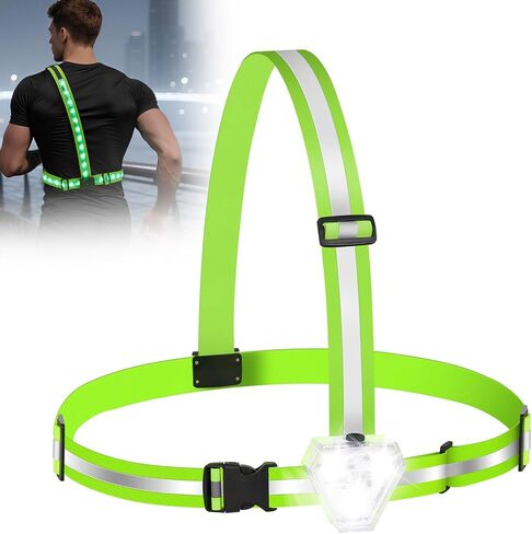 ZACRO LED سترة عاكسة مع مصباح الصدر 500LM ، 5 ألوان RGB عالية الوضوح وضيق الإضاءة رفع الجري في الفتيل IPX4 السلامة الجري للركض للكلاب ، وركوب الدراجات ، قابلة للتعديل للرجال نساء الأطفال in Kuwait