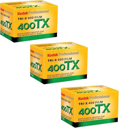 Kodak Professional Tri-X TX 400 Black and White Negative Film (35mm Roll Film, 24 Exposures) - 3-Pack with Cleaning Cloth in Saudi Arabia