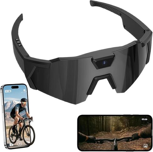 4K POV Baseball Glasses with Camera, 120° Ultra-Wide Angle Baseball Recording Glasses, for Cycling, Hiking & Outdoor Activities (Black,128G) in Saudi Arabia