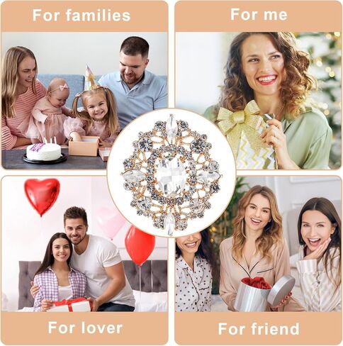 Vintage Crystal Brooch, Silver Crystal Brooch Pin for Women Elegant Clear Wedding Bridal Corsage Alloy Accessory for Dress Coat Scarf Sweater in Saudi Arabia