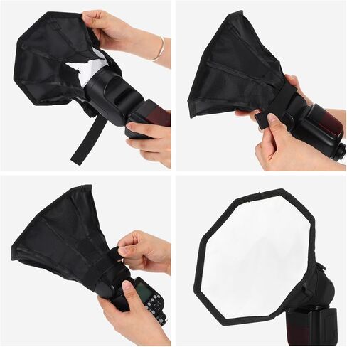2 Pack Flash Diffuser Light Softbox - 8" Octagon and 8"x6" Rectangle Flash Softbox Universal with Storage Pouch Compatible - Speedlight Softbox-Diffuser Kit in Kuwait