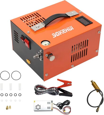 ضاغط هواء PCP، 4500 رطل لكل بوصة مربعة، ضاغط PCP فاصل الزيت والماء المحمول، 12 فولت تيار مستمر/110 فولت تيار متردد، ضاغط مسدس هواء PCP، محول QF، مروحة مدمجة، مناسب لكرة الطلاء، بندقية الهواء، زجاجة غوص بالهواء المفتوح in Kuwait