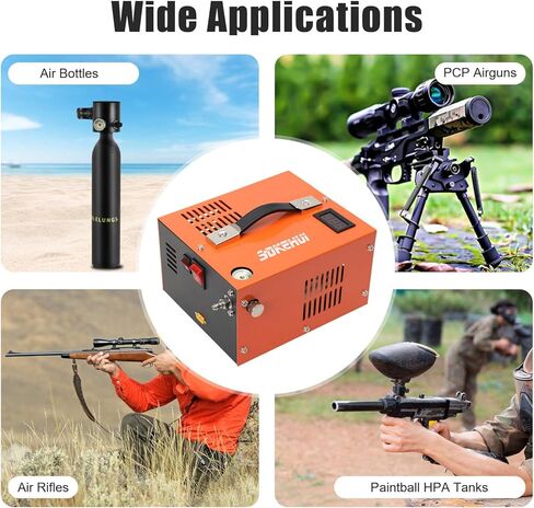 ضاغط هواء PCP، 4500 رطل لكل بوصة مربعة، ضاغط PCP فاصل الزيت والماء المحمول، 12 فولت تيار مستمر/110 فولت تيار متردد، ضاغط مسدس هواء PCP، محول QF، مروحة مدمجة، مناسب لكرة الطلاء، بندقية الهواء، زجاجة غوص بالهواء المفتوح in Kuwait
