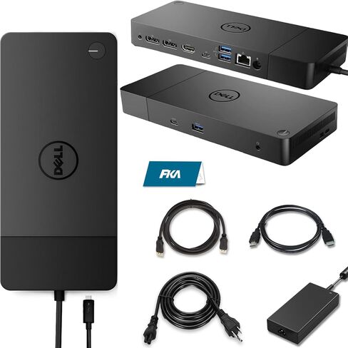 Dell WD19 180W محطة الإرساء ، HDMI/مزدوج DisplayPort ، محطة دلوب Dell مع توصيل الطاقة 130W ، دعم مراقب مزدوج ، حزمة مع محول 180W ، كابلات HDMI/DP (متجددة) in Saudi Arabia