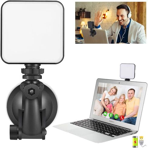 Video Conference Lighting Kit for Remote Working, Lighting for Video Conferencing, Zoom Calls, Broadcast, Live Streaming，Adjustable Video Light with 2020 Upgrade Suction Cup (Black) in Saudi Arabia