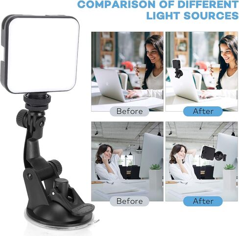 Video Conference Lighting Kit for Remote Working, Lighting for Video Conferencing, Zoom Calls, Broadcast, Live Streaming，Adjustable Video Light with 2020 Upgrade Suction Cup (Black) in Saudi Arabia