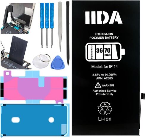IIDA iPhone 11 Battery Replacement kit with Screen Adhesive Upgraded high capaicity 3500mah Real and Full Capacity 0 Cycle Full Repair kit 616-00641 in Saudi Arabia