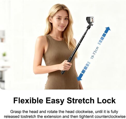 Selfie Stick Extendable Monopod for Camera/Phone/Webcam, Portable Vlog Handheld Action Camera Monopods for GoPro Hero, DJI Osmo Action and Other Lightweight Devices with 1/4" Thread in Saudi Arabia