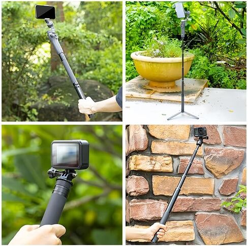 Selfie Stick Extendable Monopod for Camera/Phone/Webcam, Portable Vlog Handheld Action Camera Monopods for GoPro Hero, DJI Osmo Action and Other Lightweight Devices with 1/4" Thread in Saudi Arabia