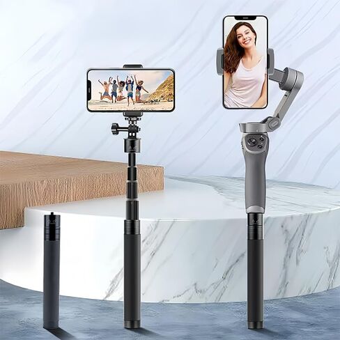 Selfie Stick Extendable Monopod for Camera/Phone/Webcam, Portable Vlog Handheld Action Camera Monopods for GoPro Hero, DJI Osmo Action and Other Lightweight Devices with 1/4" Thread in Saudi Arabia