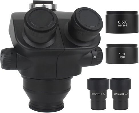 سحابة عالية 7X-45X 7X-50X مجوهرات مجهر مجسم ثلاثي العينيات المجهر رئيس WF10X/22 مللي متر عدسة المجهر الملحقات (مع 1.5x 0.5x) in Kuwait