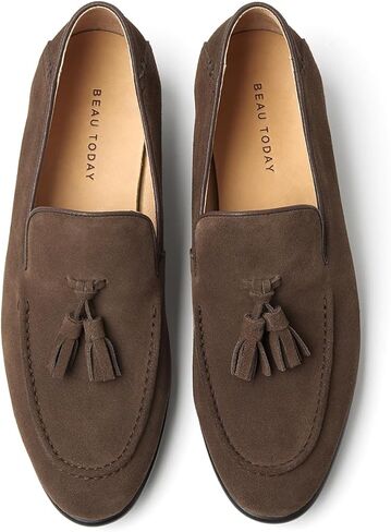 BEAU TODAY Loafers for Men, Genuine Leather Suede Loafers, Lightweight Slip-on Mens Flat Moccasins, Casual Men's Penny Loafers Driving Shoes in Saudi Arabia