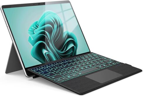 Surface Pro Keyboard for Microsoft Surface Pro 11/10/9/8/X 13 inch, 7 Color Backlit Wireless Type Cover, Bluetooth Ultra-Slim Portable Magnetic Keyboard with Trackpad, Rechargeable Battery, Pen Holder in Saudi Arabia