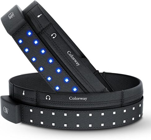 Colorway LED Belt - حزمة الخصر النهارية والليل ، شريط خفيف قابل للإزالة ، 3 أكياس لجميع الأساسيات ، معدات الجري العاكسة للرجال والنساء (قابلة لإعادة الشحن ، قابلة للغسل في الآلة) in Saudi Arabia