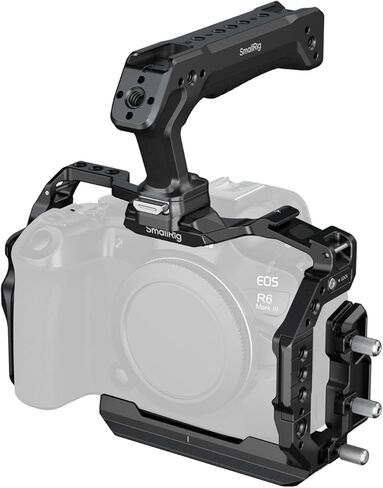 طقم قفص كاميرا SmallRig R6 Mark III HawkLock لكاميرا Canon R6 Mark III / R6 Mark II، قفص كامل مع مقبض علوي HawkLock، مشبك كابل لـ HDMI، لوحة مدمجة سريعة التحرير لـ Arca - 5957 in Saudi Arabia