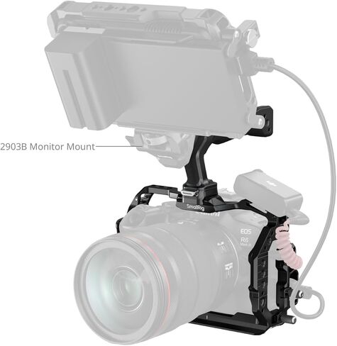طقم قفص كاميرا SmallRig R6 Mark III HawkLock لكاميرا Canon R6 Mark III / R6 Mark II، قفص كامل مع مقبض علوي HawkLock، مشبك كابل لـ HDMI، لوحة مدمجة سريعة التحرير لـ Arca - 5957 in Saudi Arabia
