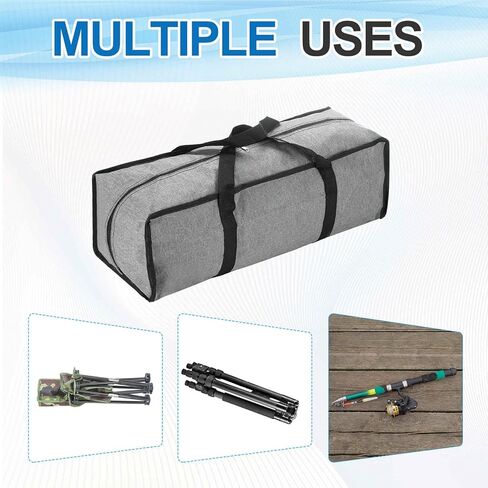 1 Pcs Zippered Tripod Bag, 24 x 8 x 8 Inch Water Resistant Oxford Cloth Outdoor Equipment Storage Bag with Handle for Travel Outdoor Camping Sports Fishing Rod, Grey in Saudi Arabia