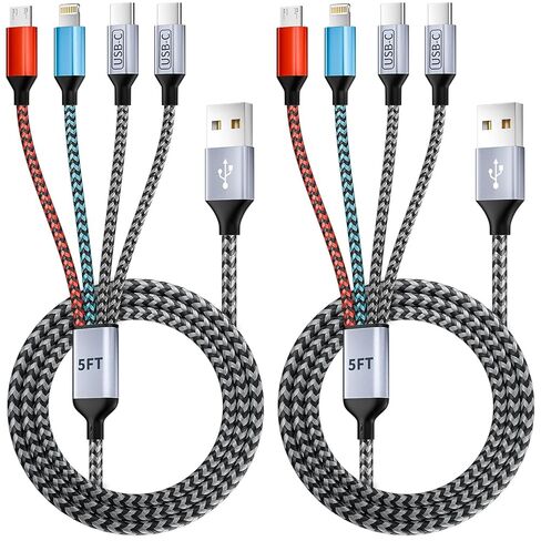 4 in 2 Multi Charging Cable, USB A/C Charging Cords for Multiple Devices in Kuwait