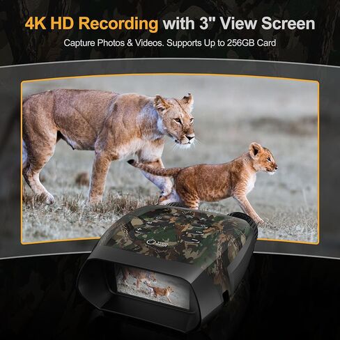 4K Night Vision Binoculars for Adults - Night Thunder X3 | Night Vision Goggles with AI Color Boost Mode, 40MP Photos, 2000 ft Range, 5000mAh Battery, 32GB Card for Wildlife & Camping in Saudi Arabia