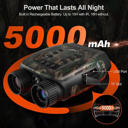 4K Night Vision Binoculars for Adults - Night Thunder X3 | Night Vision Goggles with AI Color Boost Mode, 40MP Photos, 2000 ft Range, 5000mAh Battery, 32GB Card for Wildlife & Camping in Saudi Arabia