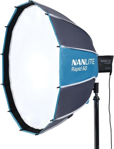 NANLITE Rapid SB-FM-RP60 23.62 بوصة/60 سم صندوق ناعم مكافئ، صناديق ناعمة سريعة الفك لتركيب FM لتركيبات Nanlite Forza وFC وFS وغيرها من مصابيح تثبيت FM in Saudi Arabia